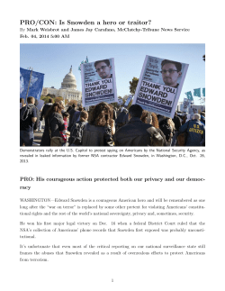 PRO/CON: Is Snowden a hero or traitor?