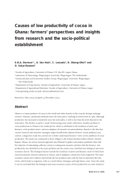 Causes of low productivity of cocoa in Ghana