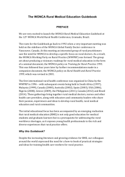 The WONCA Rural Medical Education Guidebook