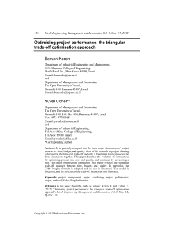 Optimising project performance: the triangular trade
