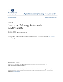 Serving and Following: Setting Aside Leadercentricity