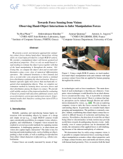 Towards Force Sensing From Vision: Observing Hand