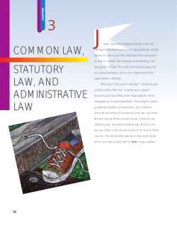 common law, statutory law, and administrative law
