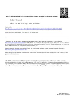 What Is the Great Benefit Of Legalizing Euthanasia or Physician