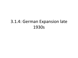 German Expansion in 1930s
