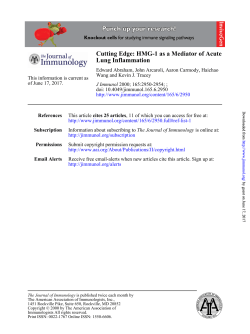 HMG-1 as a Mediator of Acute