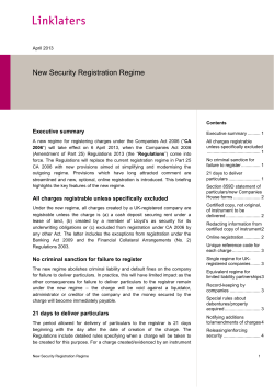 New Security Registration Regime