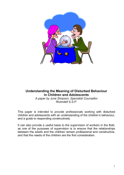 Understanding the Meaning of Disturbed Behaviour