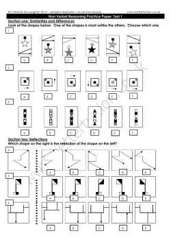 Non Verbal Reasoning Practice Paper: Test 1