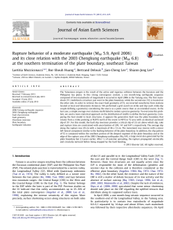 Rupture behavior of a moderate earthquake (MW 5.9, April 2006