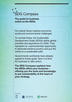 SDG Compass &ndash; The guide for business action on the SDGs