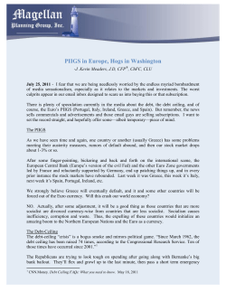 PIIGS in Europe, Hogs in Washington