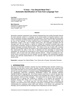 Automatic Identification of Tone from Language Text
