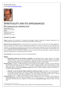 spirituality and its appearances