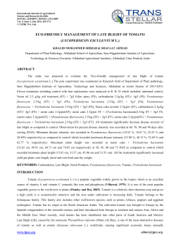 Eco-Friendly Management of Late Blight of Tomato