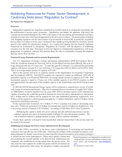 Mobilizing Resources for Power Sector Development