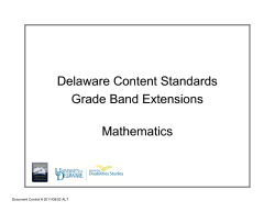 Delaware Content Standards Grade Band Extensions Mathematics