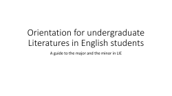 Orientation for undergraduate Literatures in English students