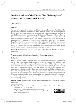 In the Shadow of the Decay. The Philosophy of History of Mencius