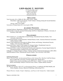 lien-hang t. nguyen - UK College of Arts and Sciences