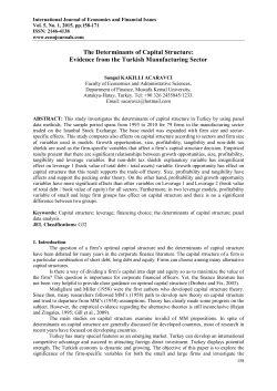The Determinants of Capital Structure: Evidence from the Turkish