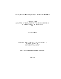 Ciphering Nations: Performing Identity in Brazil and the Caribbean A