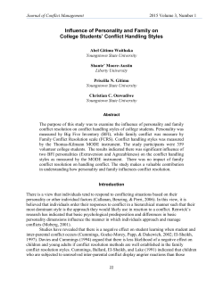 Influence of Personality and Family on College Students` Conflict