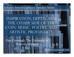 Schulze Talk &ndash; Inspiration, Depth, and Artistic Profundity