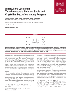 Aminodifluorosulfinium Tetrafluoroborate Salts as Stable and