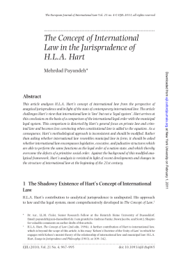 The Concept of International Law in the Jurisprudence of HLA