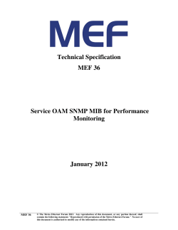 MEF 36 - Service OAM SNMP MIB for Performance Monitoring