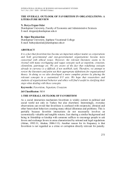 the overall outlook of favoritism in organizations