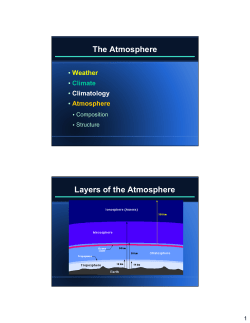 The Atmosphere Layers of the Atmosphere