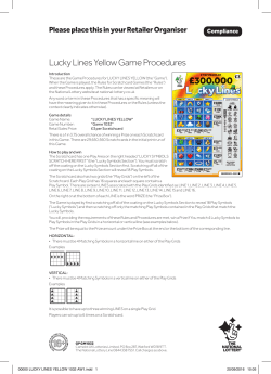 Lucky Lines Yellow Game Procedures