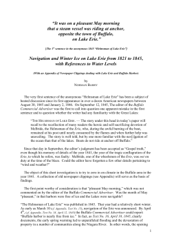 Navigation and Winter Ice on Lake Erie from 1821 to 1845, with