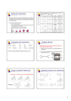 Molecular Geometry Examples and Questions Multiple Bonds