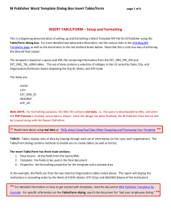 BI Publisher Word Template Dialog Box Insert Table/Form INSERT