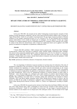 binary indicators of thermal oxidation of ostrava-karviná - VŠB-TUO