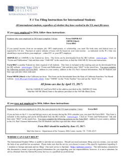 F-1 Tax Filing Instructions for International Students All forms are