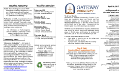 April 30, 2017 - Gateway Community CRC