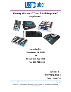 Cloning Windows&reg; 7 and 8 with Logicube&reg; Duplicators