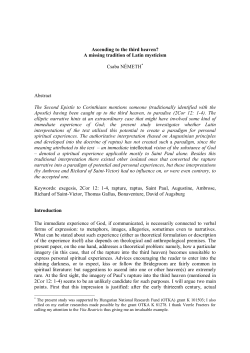 Ascending to the third heaven? A missing tradition of Latin mysticism