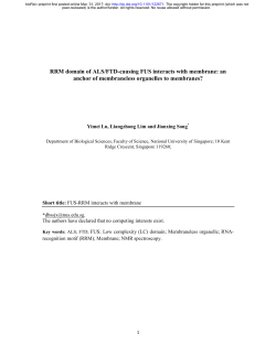 RRM domain of ALS/FTD-causing FUS interacts with membrane: an