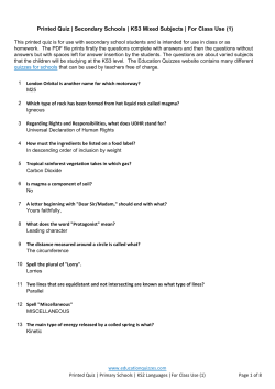 Secondary Schools | KS3 Mixed Subjects | For Class Use