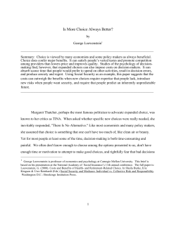 Is More Choice Always Better?