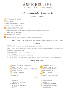 Homemade Desserts - A Spice of Life Catering