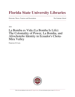 La Bomba Es Vida (la Bomba Is Life): The Coloniality Of