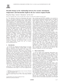 Decadal change in the relationship between the oceanic