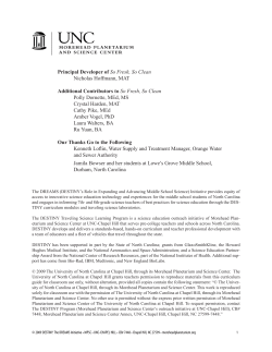 So Fresh, So Clean - Morehead Planetarium and Science Center