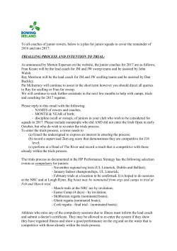 Junior Selection Guidelines 2017